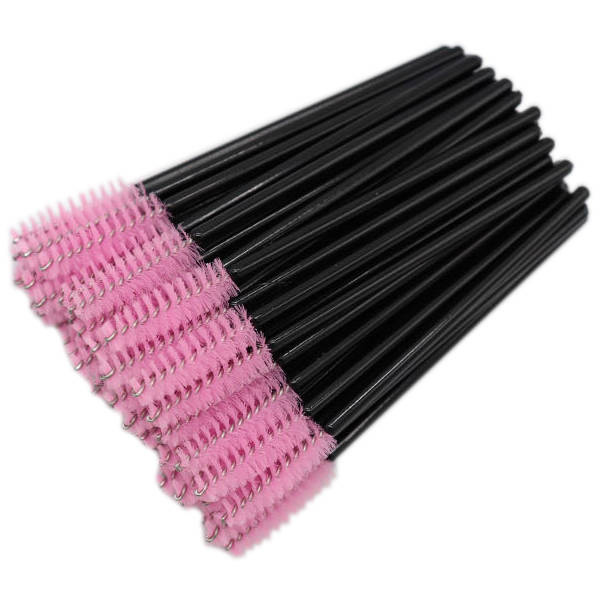 Szczoteczka do rzęs i brwi 50 szt. jasny róż