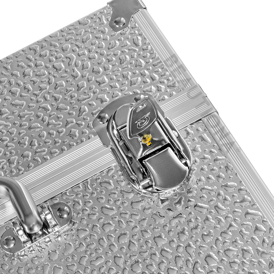 Kufer kosmetyczny na lakiery M srebrny