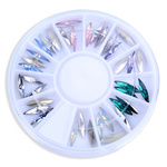 Zestaw ozdób do paznokci dżety podłużne 6 kolorów - karuzela