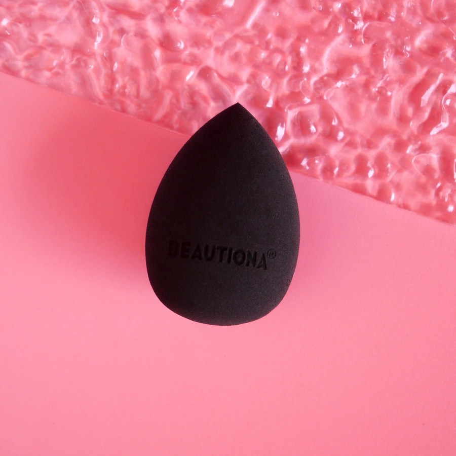 Beautiona gąbka do makijażu czarny blender w kształcie łezki