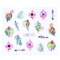 Naklejki wodne na paznokcie kwiaty BN-1753