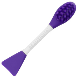 Dwustronna silikonowa szczoteczka do maseczek, fioletowa