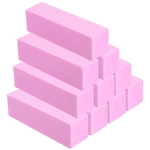Blok polerski do paznokci kostka 100/100 różowy – trwały zestaw 10 sztuk