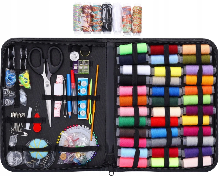 Zestaw do szycia przybornik krawiecki - igły, nitki nożyczki