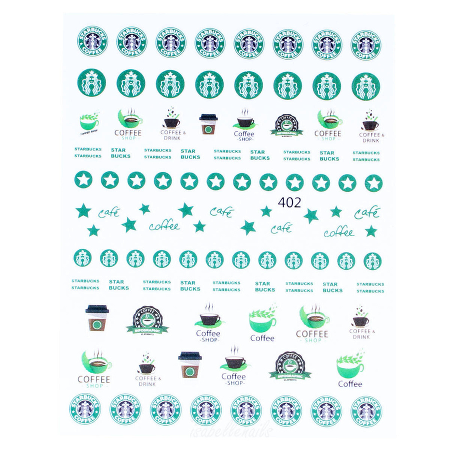 Naklejki 3D na paznokcie kawa 402