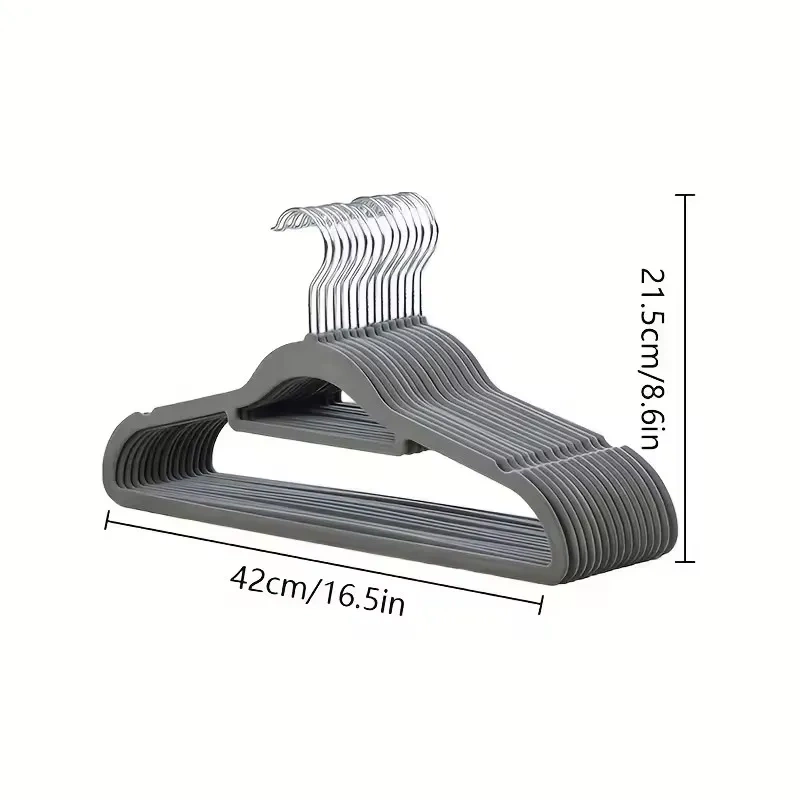 Welurowe wieszaki premium szare 40 sztuk