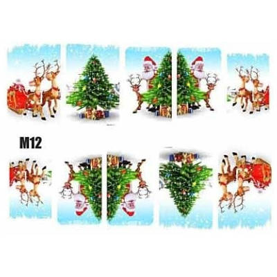 Naklejki wodne świąteczne na paznokcie M12