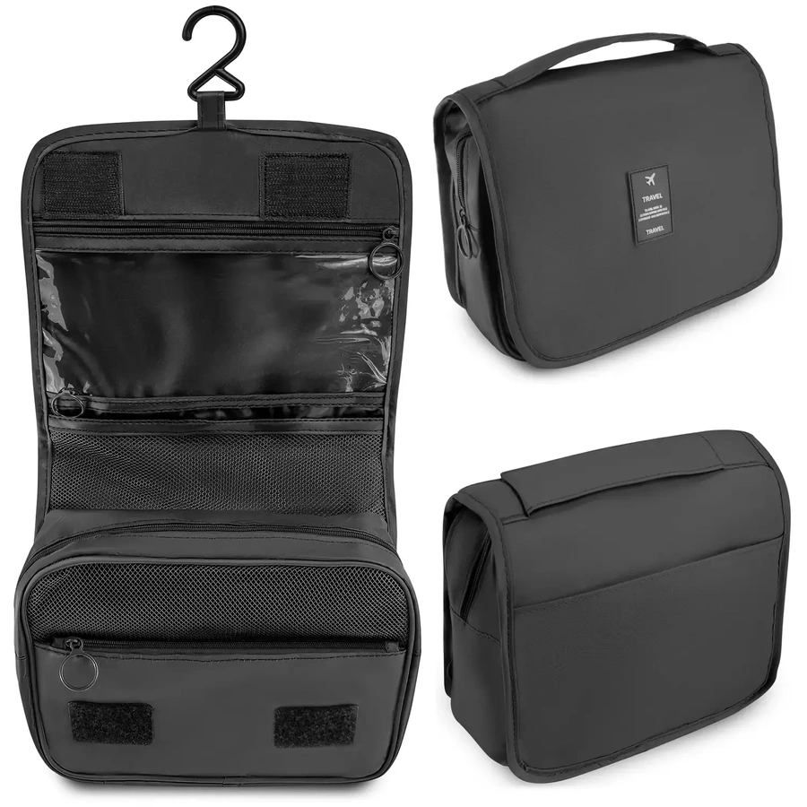 Kosmetyczka podróżna damska męska wisząca szara