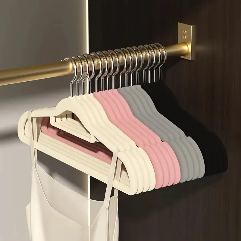 Welurowe wieszaki premium szare 20 sztuk