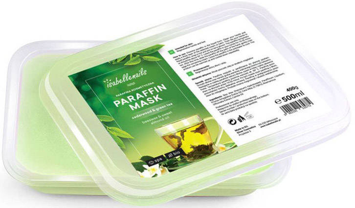 Zestaw 30x parafina kosmetyczna isabellenails zielona herbata 500 ml