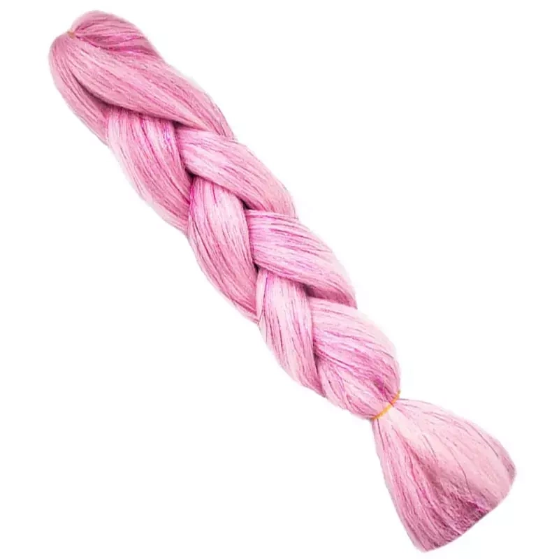 Różowe włosy syntetyczne do warkoczyków błyszczące