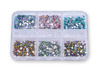 Zestaw ozdób do paznokci cyrkonie 6 kolorów- kasetka