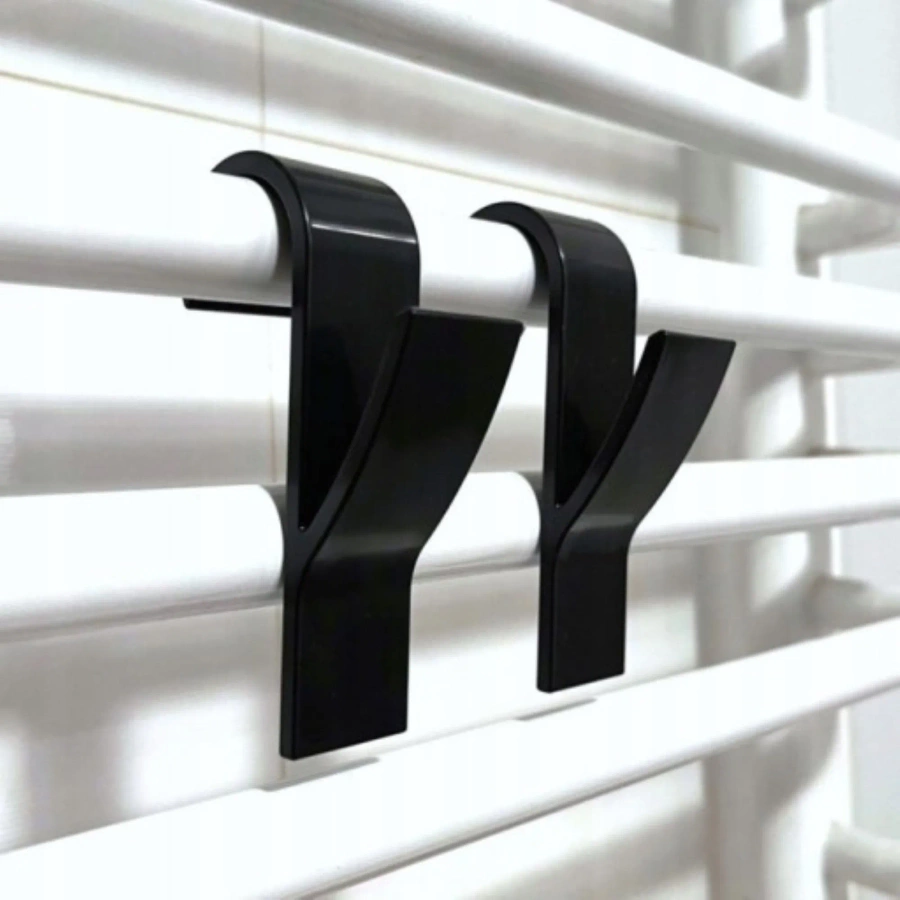 Wieszak na ręczniki czarny 2 szt