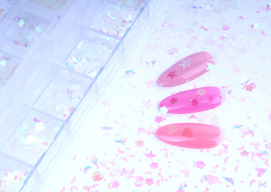 Zestaw ozdób do paznokci - mix 12 wzorów