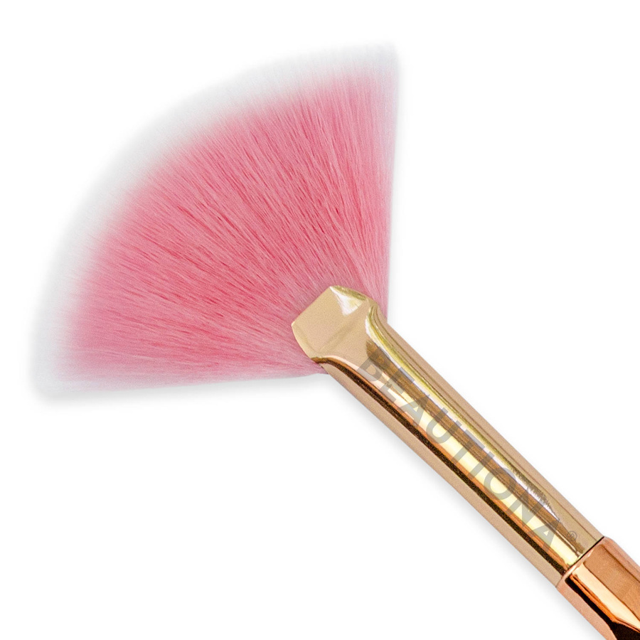Pędzel wachlarz do nakładania rozświetlacza szeroki Gold