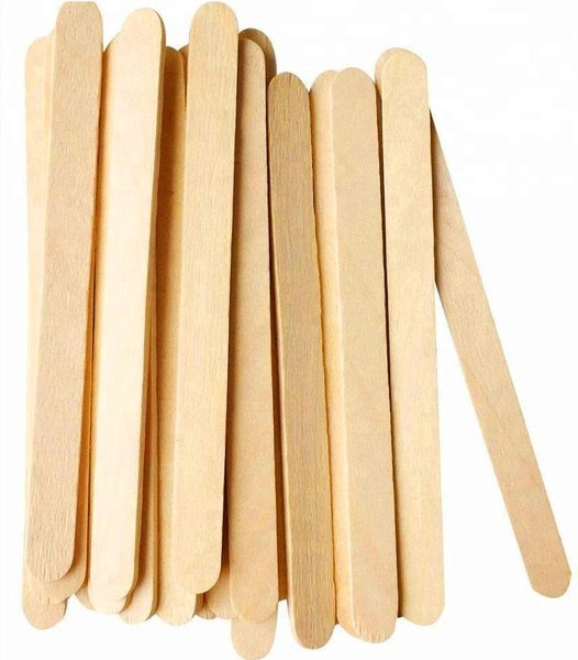 Szpatułki drewniane do wosku wąskie 100 sztuk