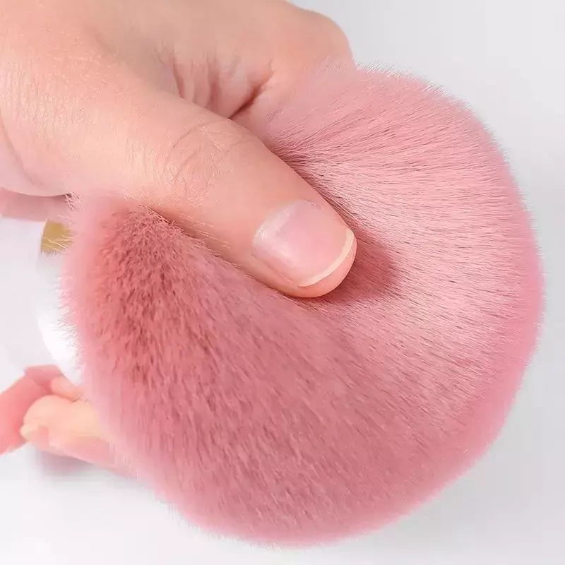 Pędzel do odpylania paznokci pudrowy róż