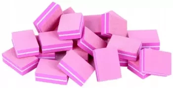 50x Mini Blok Polerski Kostka 100/180 buffer różowy