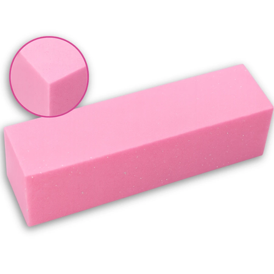 Blok polerski kostka 100/100 różowy, trwały - zestaw 10 sztuk