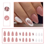 Tipsy do rąk różowe nude 24 szt.