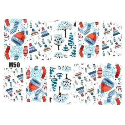 Naklejki wodne świąteczne na paznokcie M50