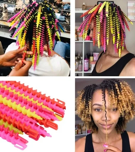 Papiloty do włosów kolorowe sprężynki 26 sztuk