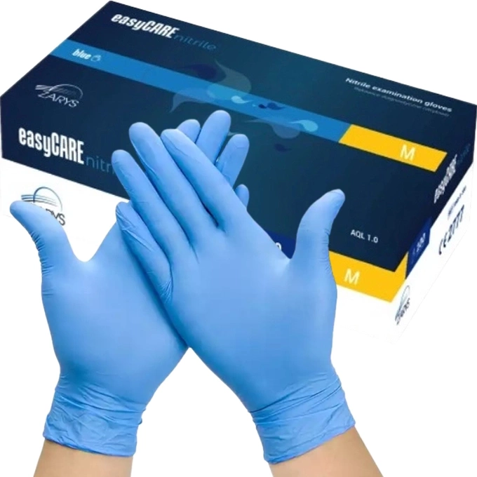 Rękawiczki nitrylowe jednorazowe niebieskie - rozmiar M