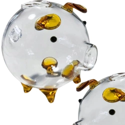 Świnka skarbonka szklana 6x8 cm