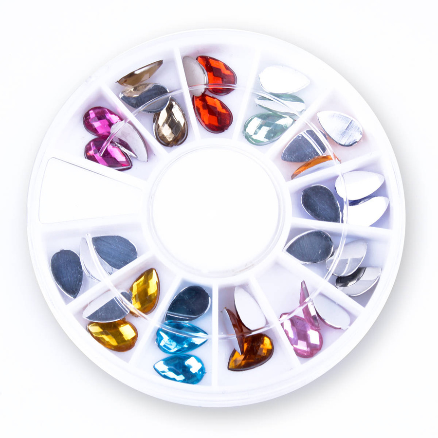 Zestaw ozdób do paznokci kropelki mix 12 kolorów - karuzela