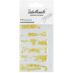 Ozdoby do paznokci, listki gwiazdki złote 3D 200 sztuk