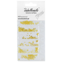 Ozdoby do paznokci, kształty geometryczne złote 3D 250 sztuk