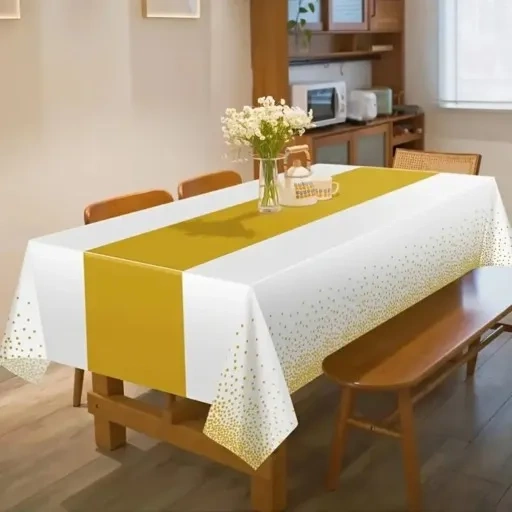 Jednorazowy obrus foliowy biały 274 x 137 cm