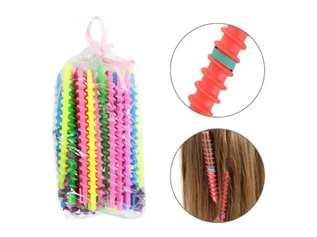 Papiloty do włosów kolorowe sprężynki 26 sztuk