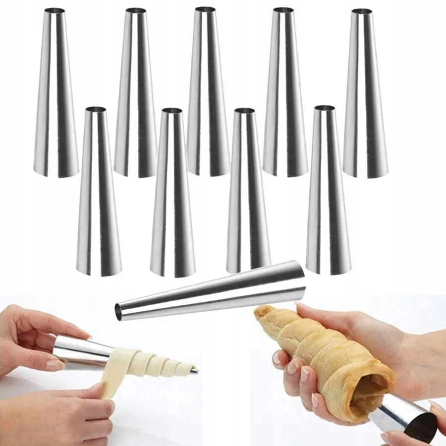 Foremki stożki do rurek z kremem