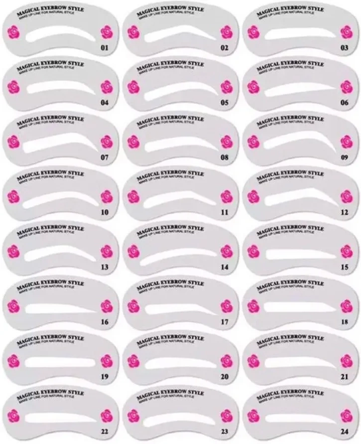 Szablon do stylizacji i konturowania brwi 24 sztuki