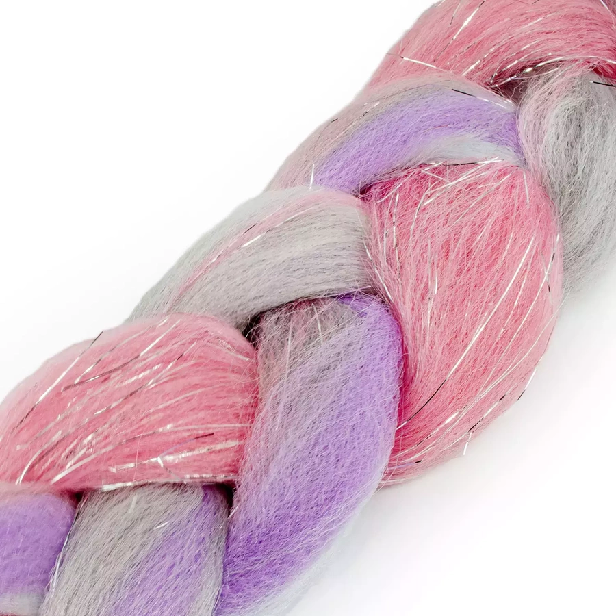 Pastelowe włosy syntetyczne do warkoczyków błyszczące