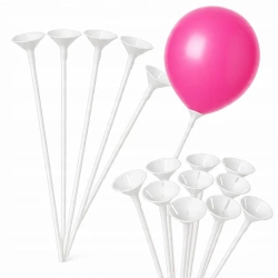 Patyczki do balonów z koszyczkami 10 szt 40 cm