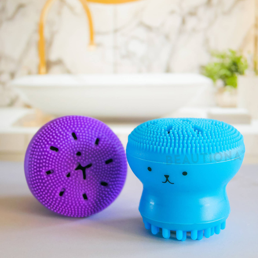 Myjka silikonowa do twarzy octopus violet