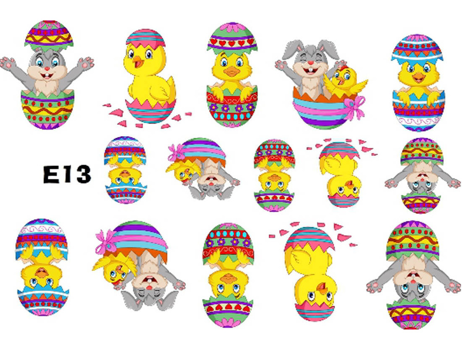 Naklejka wodna wielkanocna E13
