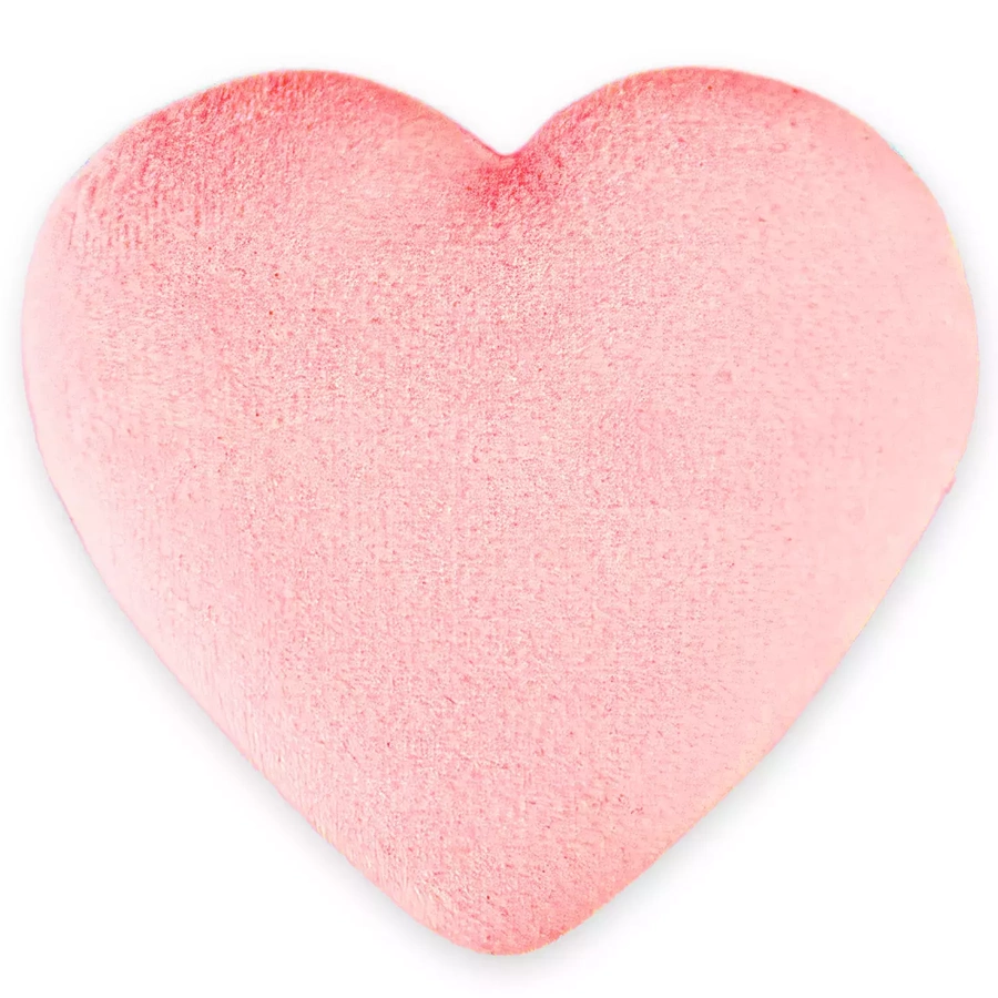 Puszek do pudru sypkiego puff welurowy serce róż