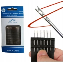 Igły samo nawlekające zestaw 12 sztuk