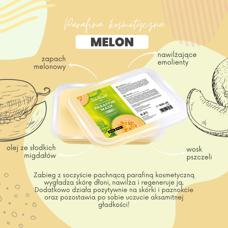 Zestaw 30x parafina kosmetyczna isabellenails melon 500 ml