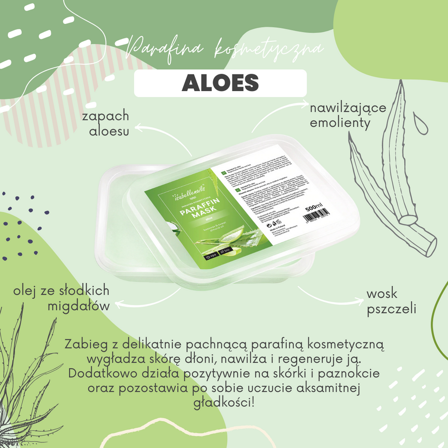 Zestaw 30x parafina kosmetyczna isabellenails aloes 500 ml