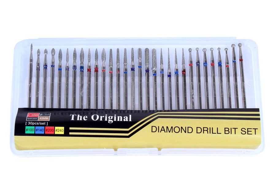 Zestaw frezów diamentowych do paznokci 30 sztuk