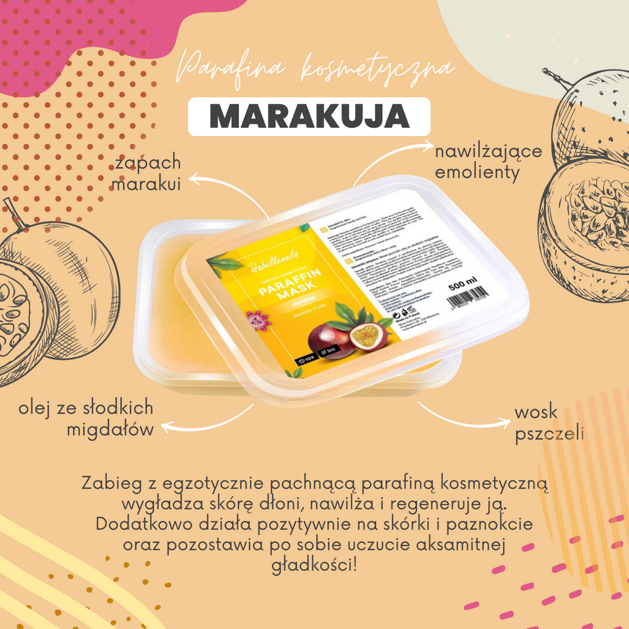 Zestaw 30x parafina kosmetyczna isabellenails marakuja 500 ml