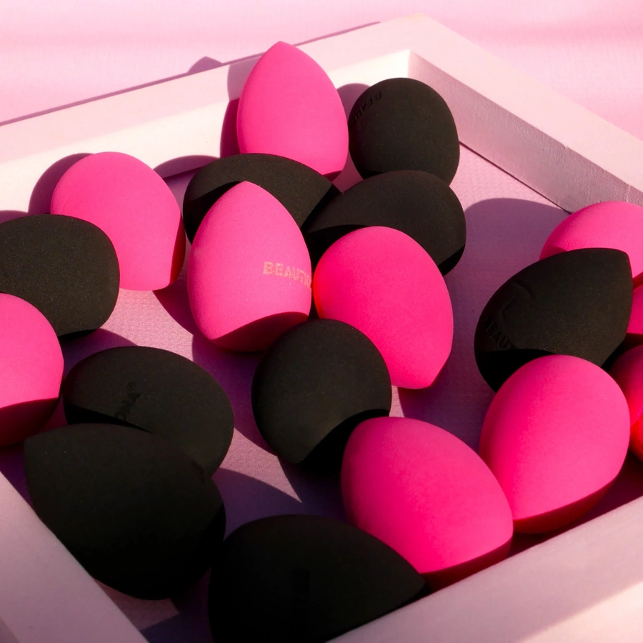 Beautiona gąbka do makijażu różowy blender w kształcie łezki