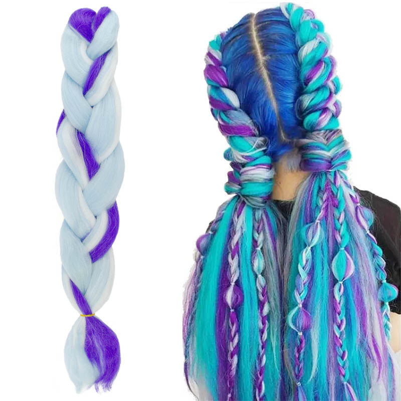 Kolorowe włosy syntetyczne do warkoczyków 13