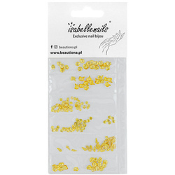 Ozdoby do paznokci, muszelki morskie złote 3D 200 sztuk