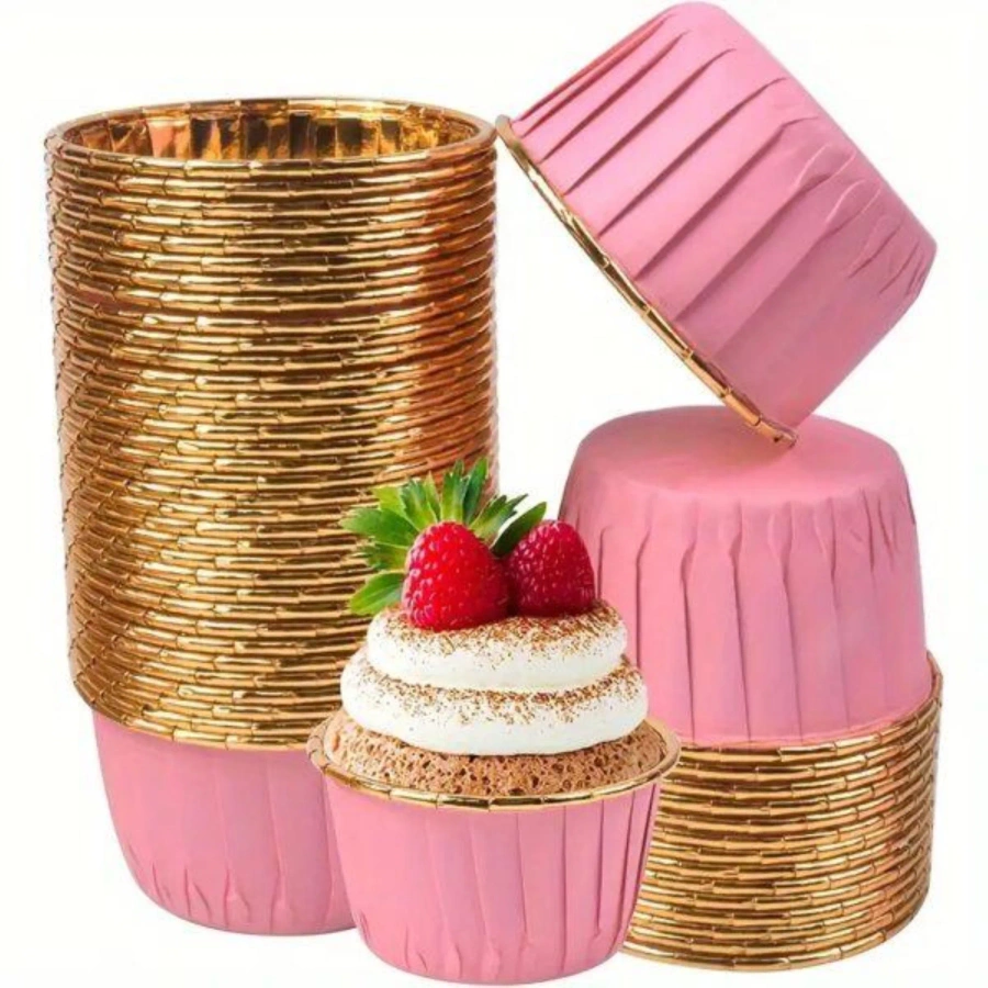 Papierowe foremki do muffinek różowe 50szt