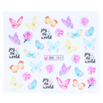 Naklejki wodne na paznokcie motyle BN-1831